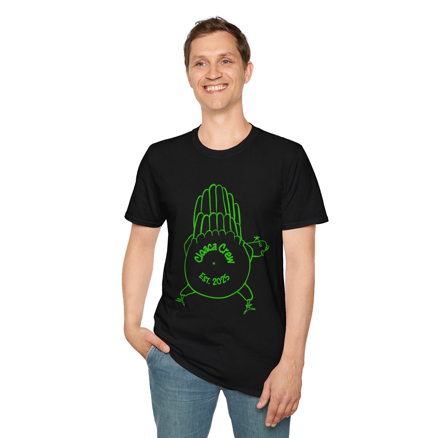 Cloaca Crew Logo Tee - Bioluminescent Pigeon Edition